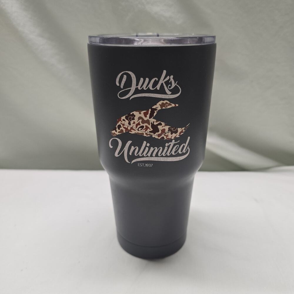 Ducks Unlimited Camo Duck Logo Travel Tumbler Stainless Steel 30oz Cup